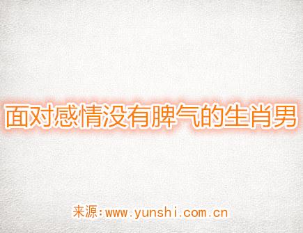 面对感情没有脾气的生肖男