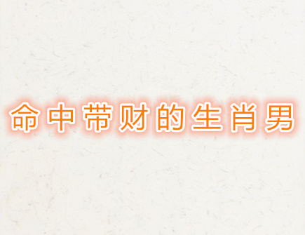 命中带财的生肖男