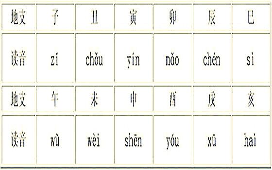 十二地支相冲相合表
